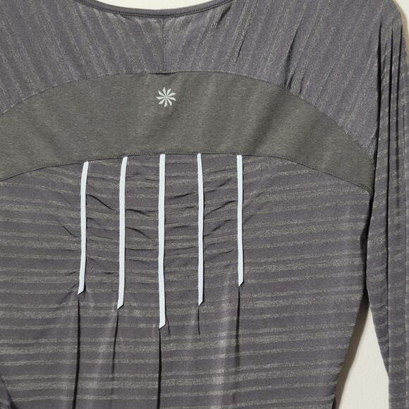 Athleta Women's Long Sleeve Layering Reflective Activewear Top Grey Stripe Small - Picture 6 of 12